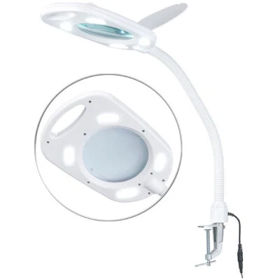 Lunartec Glas-LED-Lupenleuchte mit 5-facher Vergrößerung, 5 Watt, 450 Lumen