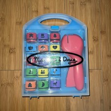 MELISSA  DOUG Paper Punch Set with Case, Heavy Duty Press - 15 Punch Inserts