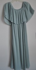 Green Zara pleated Round neck maxi dress size XS