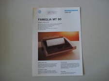 - VOLANTINO DEPLIANT STAMPANTE MANNESMANN TALLY FAMIGLIA MT 80  VINTAGE ANNI '80