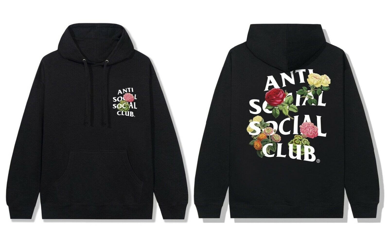 DS Anti Social Social Club White ASSC Produce Black Hoodie Supreme BAPE  KITH FOG | eBay