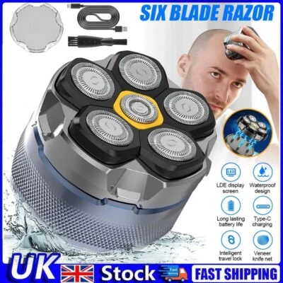 Electric Head Shaver for Bald Men 6D Magnetic Razor Wet/Dry Beard Hair Trimmer