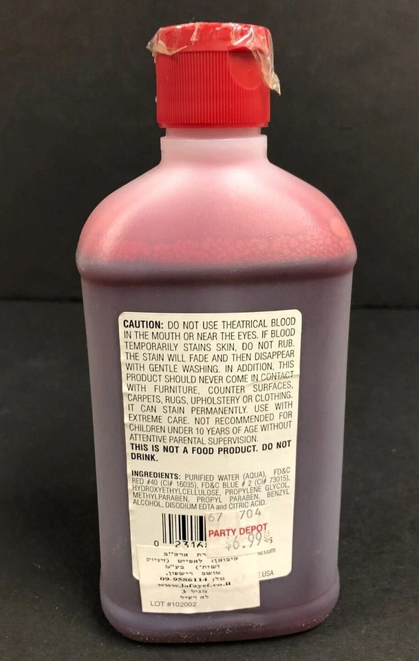 Disfraz FAKE BLOOD 16 fl oz (pinta) Halloween teatro escenario maquillaje pasión juego Foto 3 de 4