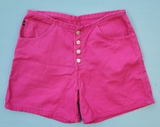 VTG 80s GITANO PINK WOMENS DENIM HIGH WAIST SHORTS SZ 10 FUCHSIA BUTTON FLY 90s