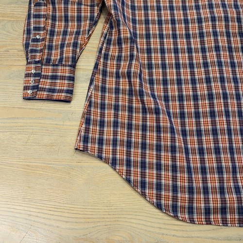 VTG Rockmount Ranch Wear Shirt Pearl Snap Mens 17 M Blue Red Plaid Western USA - Picture 15 of 20