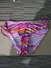 Peacocks Size 10 Pink Orange Bikini Bottoms (424/90/v)