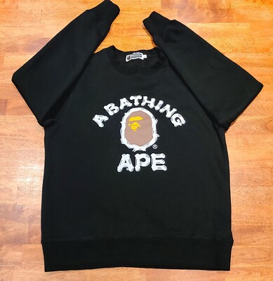 A Bathing Ape BAPE Crewneck Sweatshirt Made In Japan Women's Sz