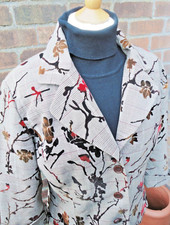 Vintage Women's Brown Plaid Plum Maroon Velour Floral Design Jacket. Lined 14
