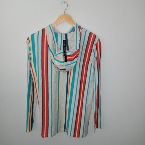 Vox Populi Hoodie Medium For The People Striped Verified Long Sleeve NEW - Picture 3 of 9