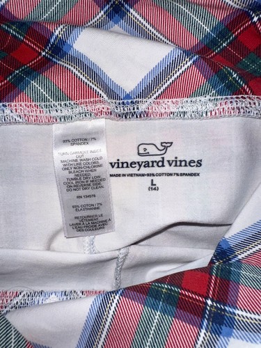 VINEYARD VINES TARTAN PLAID HIGH WAISTED HOLIDAY LEGGINGS GIRLS LARGE 16 - Picture 8 of 9