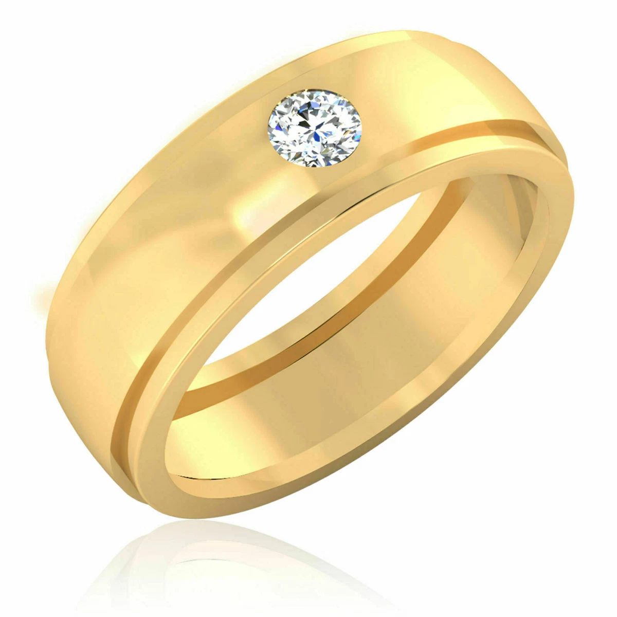 Naturale 0.21 Carati Diamante Anelli Vero 14K Oro Da Fidanzamento Fascia Misura