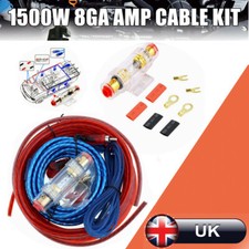 1500W 8GA Cable Car Audio Amplifier AGU Sub Woofer Wiring Installation Cable Kit