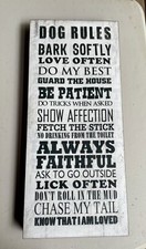 Dog Rules wall sign