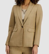 Le Suit Women's Brown Solid Single-Button Suit Separate Jacket Size 10