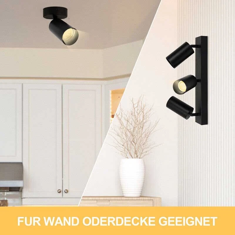1-10x Deckenleuchte Spotleuchte Schwarz Strahler LED GU10 schwenkbar Wandleuchte - Bild 4 von 4