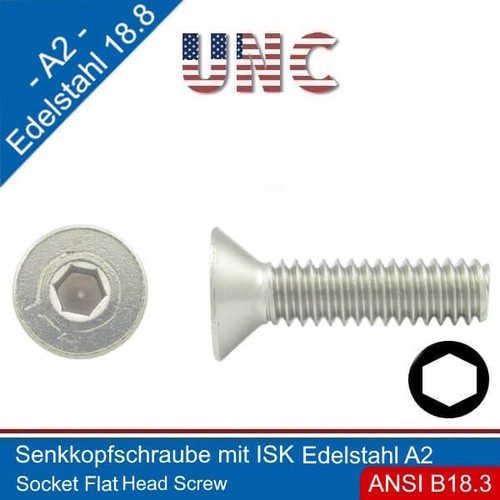 Senkkopfschraube mit Innensechskant 5/16-18 UNC Edelstahl A2 | 304, - Bild 7 von 15