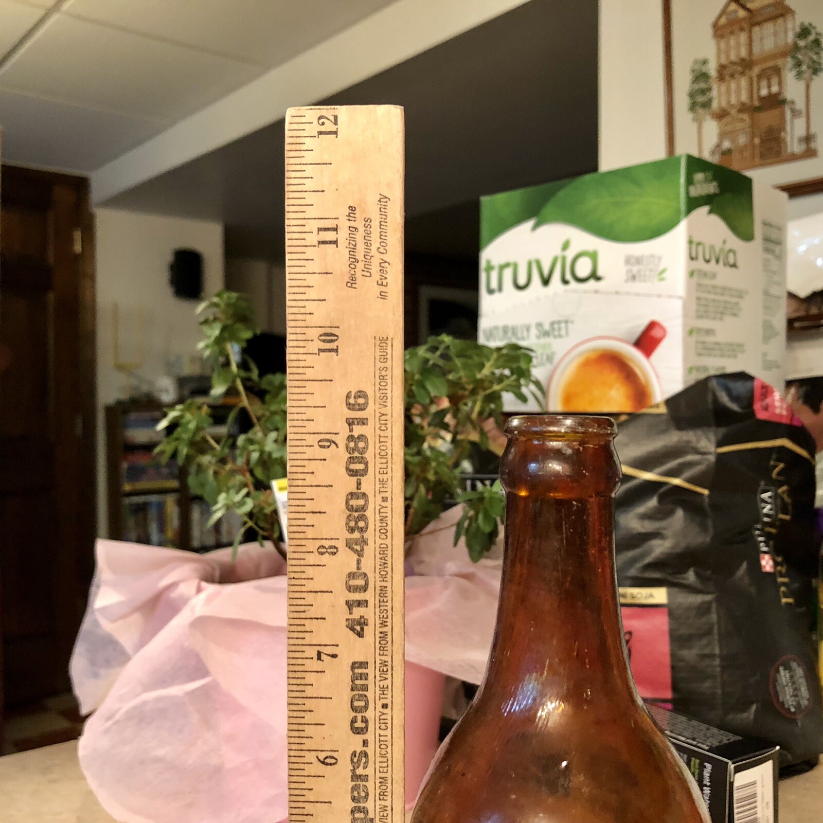 Early Blown Crown Top Bottle E J B Initials On Base Liquid Food Product Amber