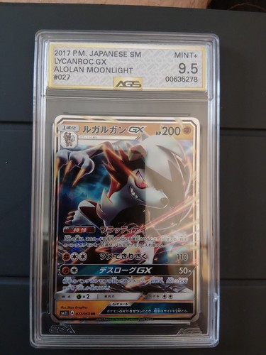 Pokémon TCG 2017 P.M. Japanese SM Lycanroc GX #27 Alolan Moonlight AGS Mint+ 9.5