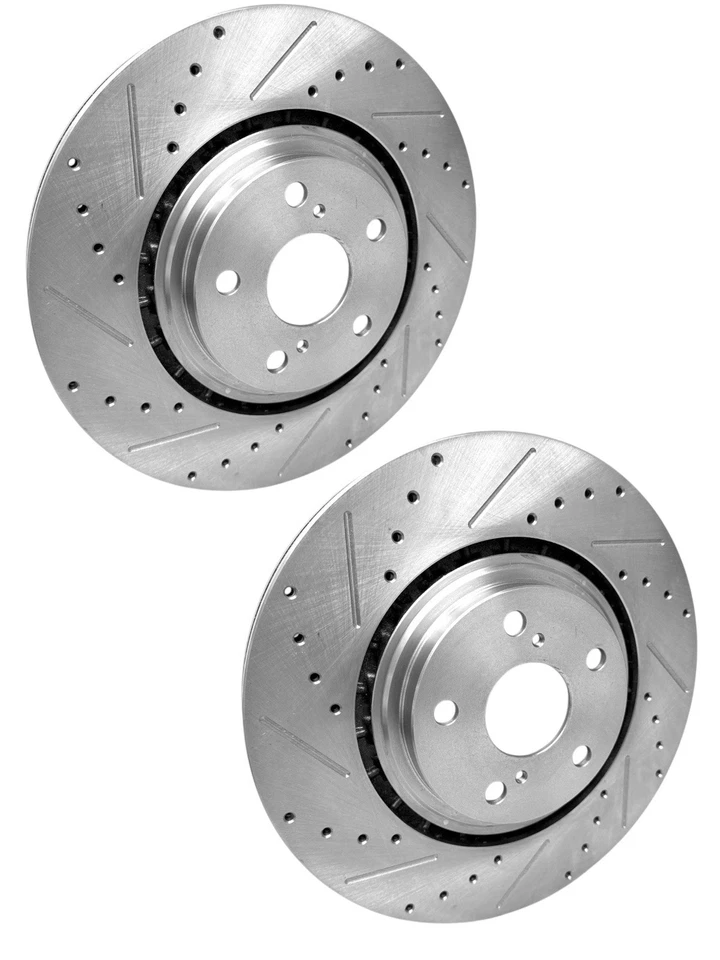 Front & Rear Rotors Brake Pads for Toyota Sienna Highlander Lexus RX450h RX350 - Image 3 of 4