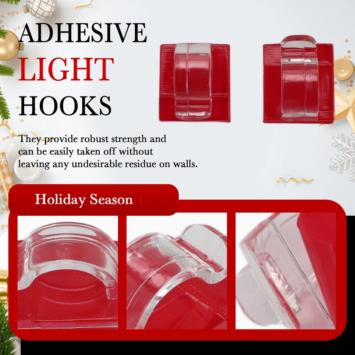 Hooks for Outdoor String Lights Clips 30 Pack Clips Clear Light Hook with9983