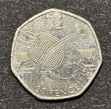London 2012 Olympic Table Tennis 50p Circulated Coin Rarest #20 of 29 - Available on eBay