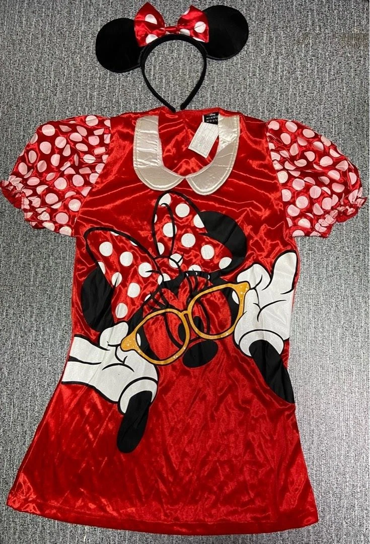 free size Women Adult Disney Mickey Mouse shirt Tshirt Top with headband