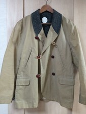 CommonPeople Shawl Collar Military Jacket Oil Coated Large