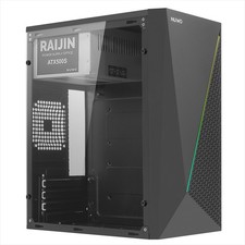 NUWO Itak IK150 Case Pc Office Micro-ATX con Alimentatore 500W e Strip Led