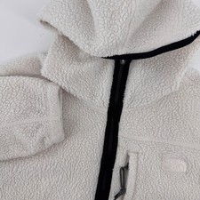 The North Face Fleece Jacket Womens Medium Cream Sherpa Full Zip Hooded Hoodie