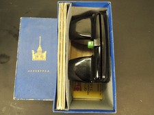 Leningrad Bakelite Stereoscope Viewer USSR 1960s w/ 7 Stereo Cards  Box