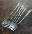 Antique Sterling GORHAM NO. 29 Seafood Forks c.1885 ART NOUVEAU RARE Lot of 6