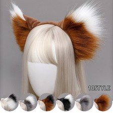 Fluffy Faux Fur Fox Ears Headband for Cosplay Halloween Anime Costume Parties