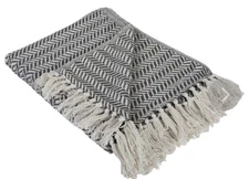 Mineral Gray Handloom Throw Blanket 50 x 60. NEW. FREE SHIPPING