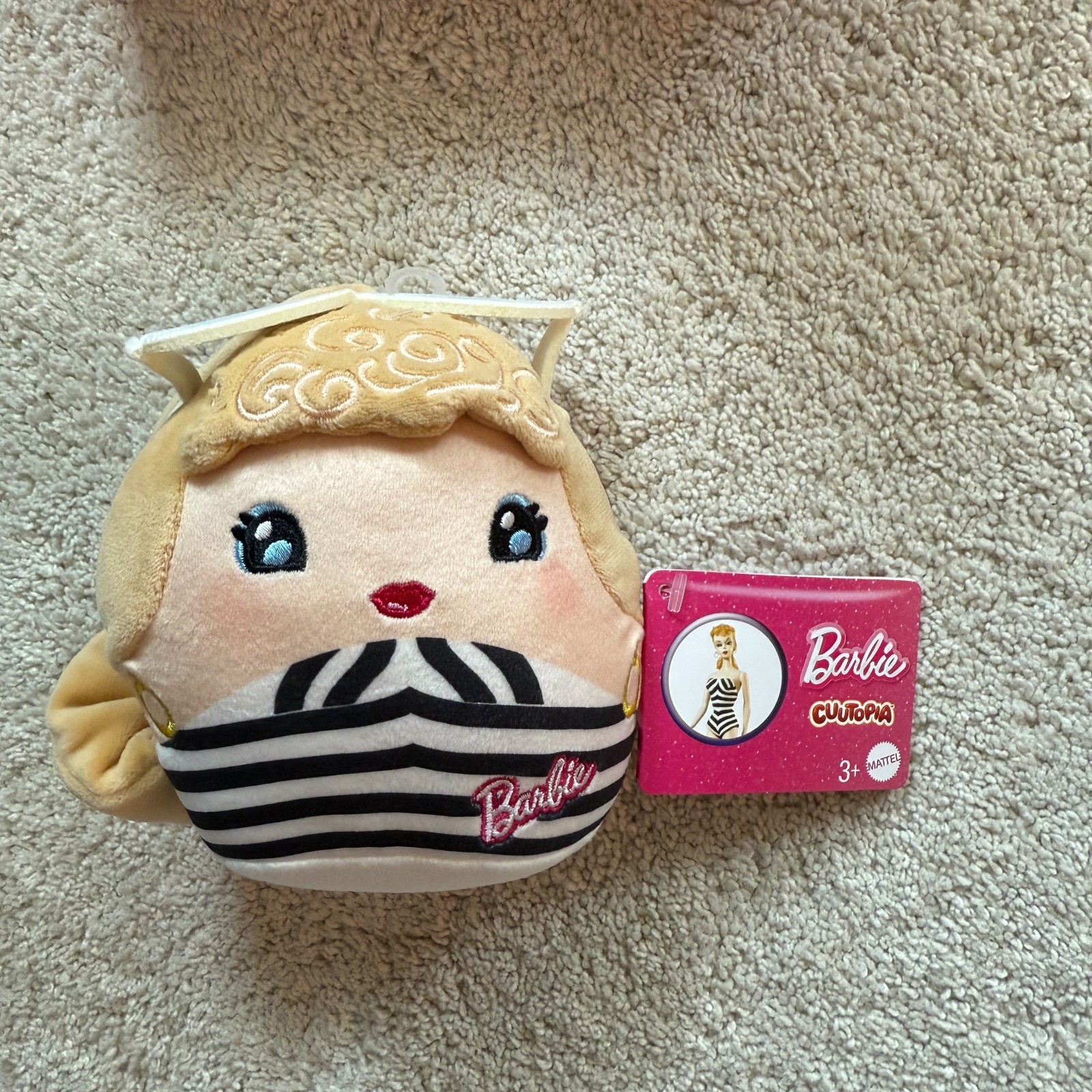 Barbie Cuutopia Plush 5-inch Classic B&W Bathing Suit + Sunn