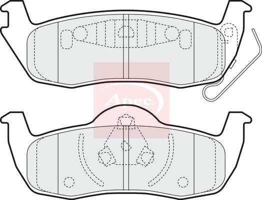 APEC PAD1472 Brake Pad Set For Disc Brake Rear For Jeep Commander Grand Cherokee