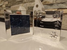 Klappbildrrahmn Silberne Bilderrahmen Nu Geschenk Taufe Geburt Neu zum Gravieren