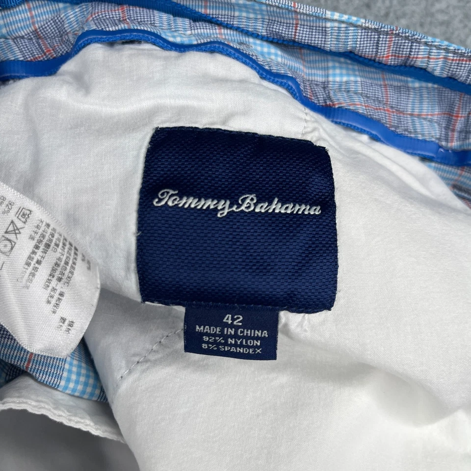 Tommy Bahama Pantalones Cortos Para Hombres 42 Azul A Cuadros Rendimiento Nylon Chino Exterior Hombres *44 Foto 4 de 4