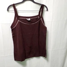 NWT! W by Worth Brown Ribbed Casual Boho Style Stretchy Top Cinnabar Size Large