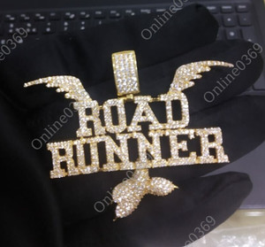Authentic Men's Double Name Custom Pendant in Lab Grown Diamond Yellow Gold Plated Silver