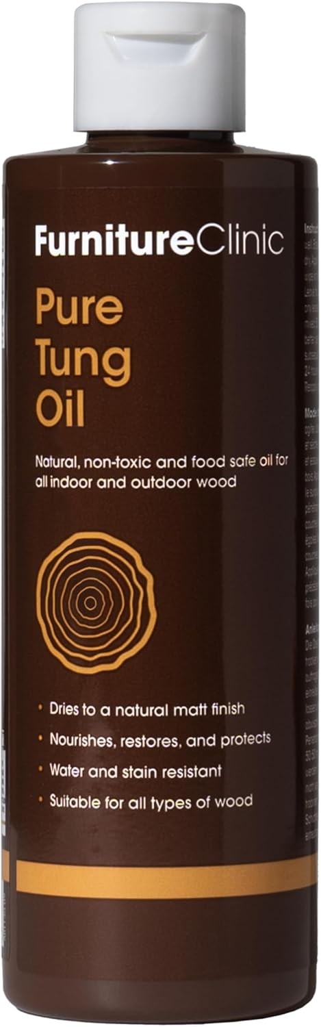 Pure Tung Oil by Furniture Clinic - 500ml - Nourishes, Protects, and Enhances T