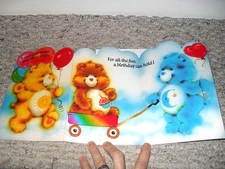 Vintage 1986 Care Bears One Year Old Birthday Card Unsigned Colorful