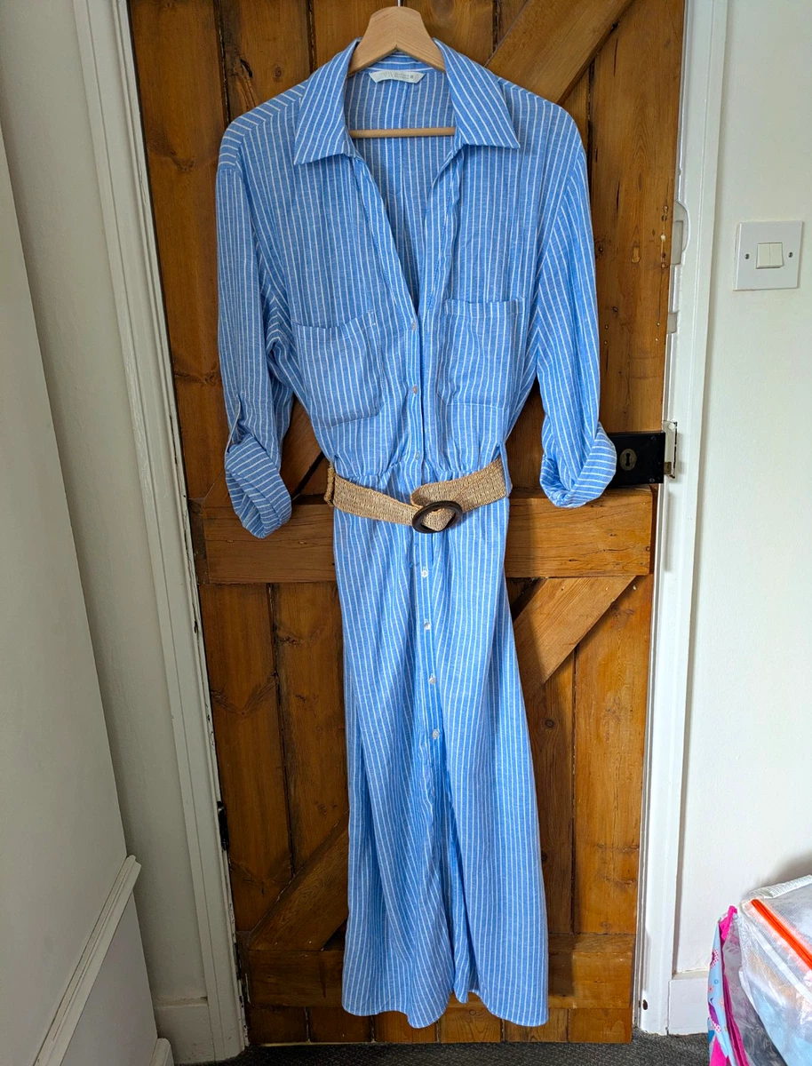 Zara Blue Striped Dresses for Women for sale