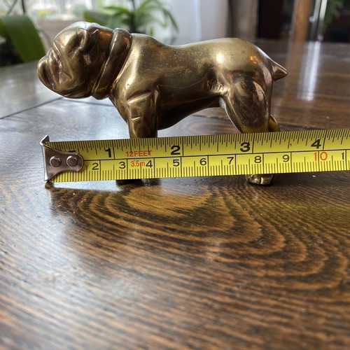 Vintage 2,25 Zoll Bulldogge, massiv, Messing dekorative Statue Figur - Bild 7 von 8
