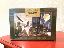 WOODLAND CREEK JIGSAW PUZZLE Set of 2 Eagles Wolves 500 Piece 18"x 14"NEW/SEALED