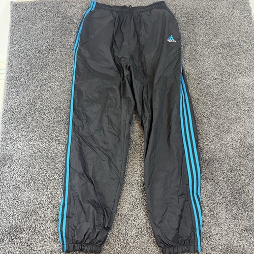 Adidas, Vintage Adidas Windbreaker Pants Men’s Size XL Black Lined Jogger Logo 90s