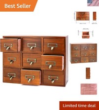 Cassettiera da scrivania in legno organizer armadietto farmacia vintage con 9 cassetti