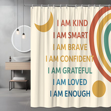 Colorful Inspirational Shower Curtain for Kids - Motivational Art