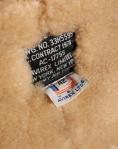 AVIREX B3 BOMBER SHEARLING JACKET Sz 42 AC-17755 Made In USA, GUC image 7
