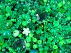 Beads Green Plastic Mix 25g DIY Jewellery Bracelets Necklaces Earrings