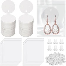 600Pcs 2" Round Earring Display Holder Cards with 200 Earring Backs and 200 Self